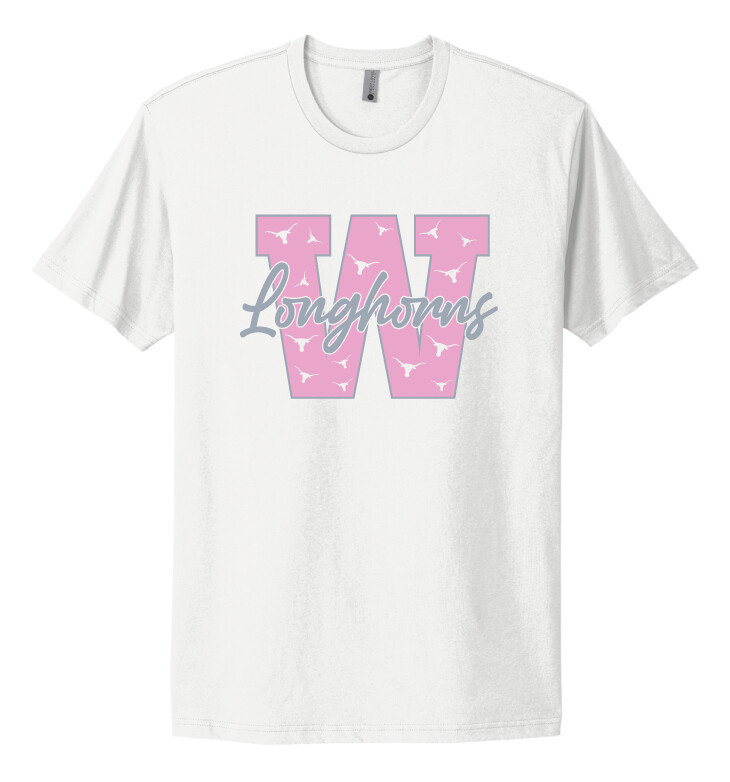 Wilmeth - Block W - Next Level Short Sleeve, Garment Color: White