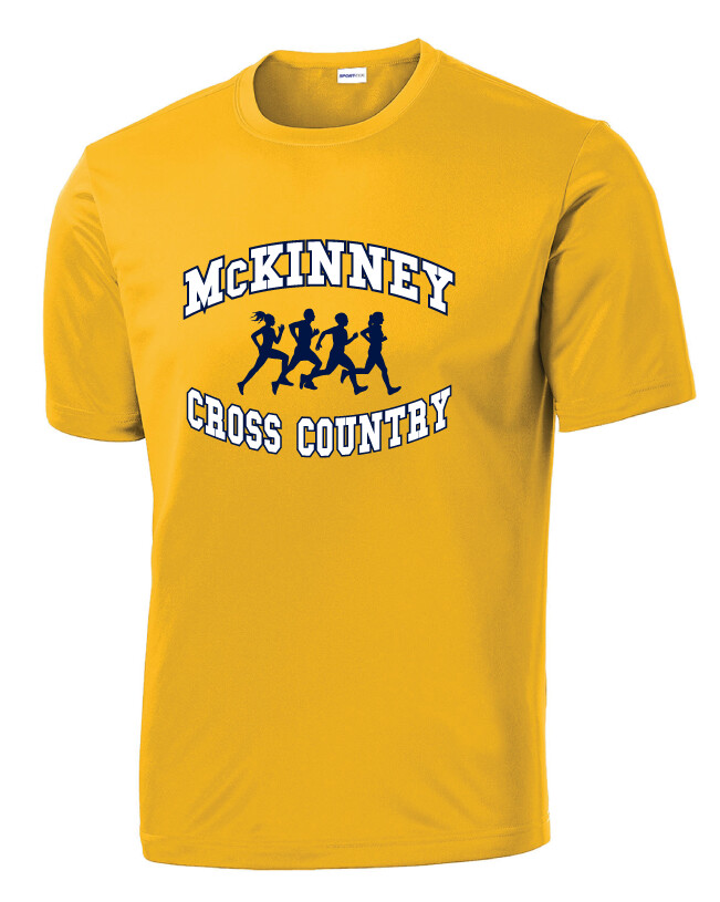 McKinney XC - Runners - Dri-Fit Short Sleeve, Garment Color: Gold
