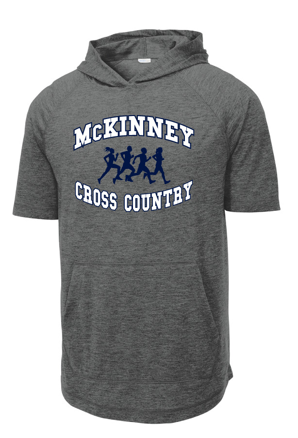 McKinney XC - Runners - Short Sleeve Hoodie, Garment Color: Dark Grey Heather