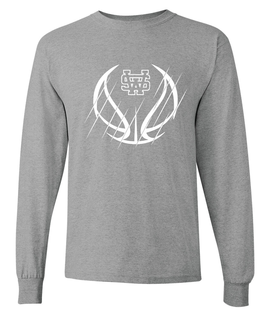 USW Basketball - Scratches - Long Sleeve, Color: Athletic Heather