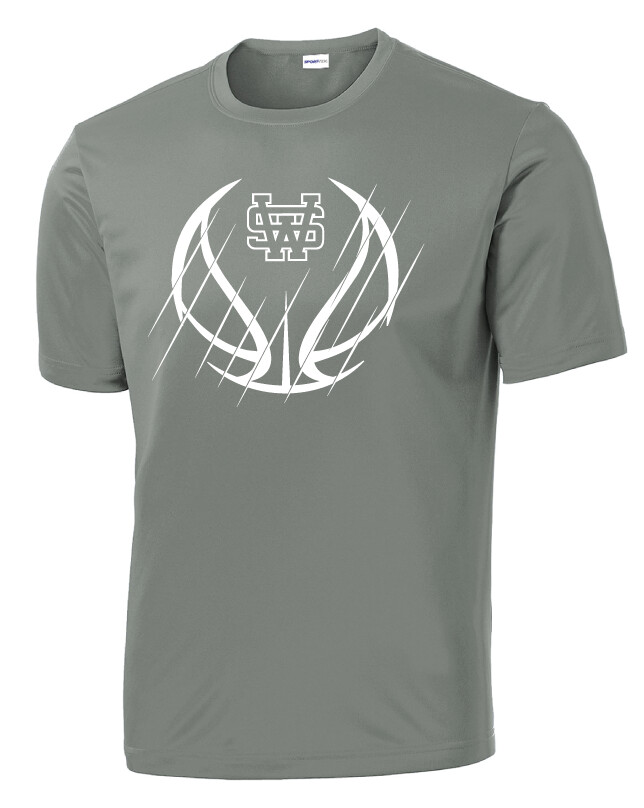 USW Basketball - Scratches - Dri-Fit Short Sleeve, Color: Grey Concrete