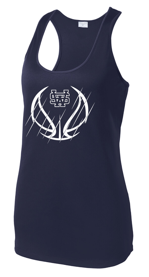 USW Basketball - Scratches - Dri-Fit Racerback Tank, Color: Navy