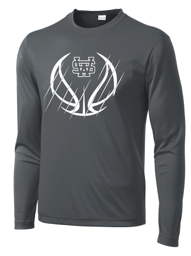 USW Basketball - Scratches - Dri-Fit Long Sleeve, Color: Iron Grey