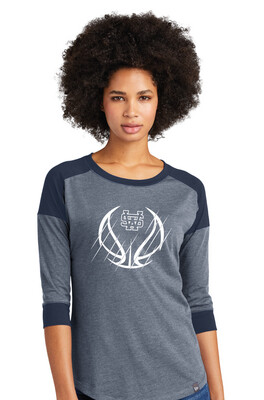 USW Basketball - Scratches - 3/4 Sleeve Baseball Raglan Tee