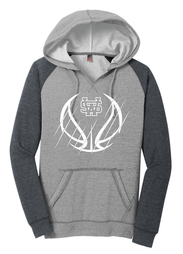 USW Basketball - Scratches - Lightweight Raglan Hoodie, Color: Heathered Grey