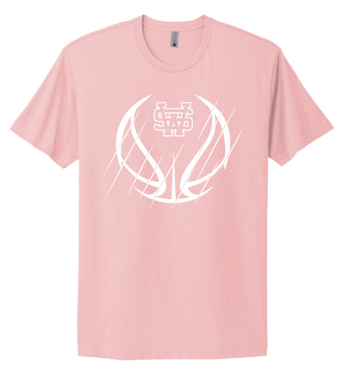 USW Basketball - Scratches - Next Level Short Sleeve, Color: Light Pink