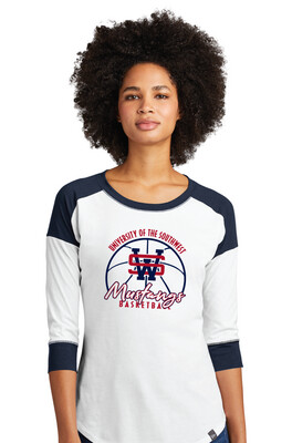 USW Basketball - Big Basketball - 3/4 Sleeve Baseball Raglan Tee
