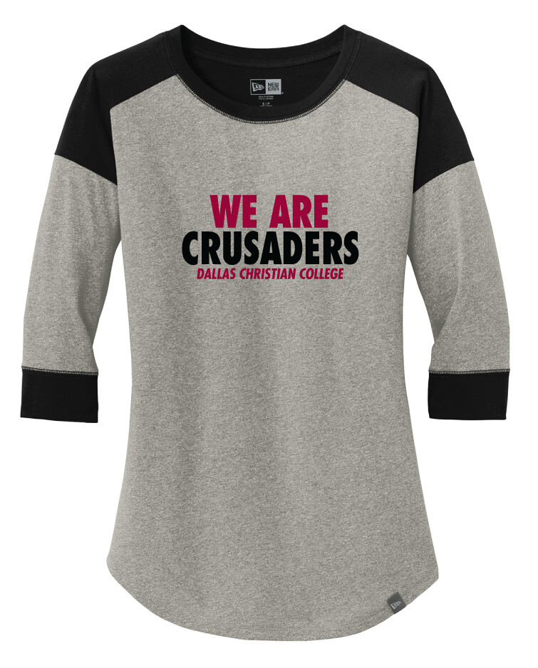DCC Softball - We Are - 3/4 Sleeve Baseball Raglan Tee, Color: Black / Grey
