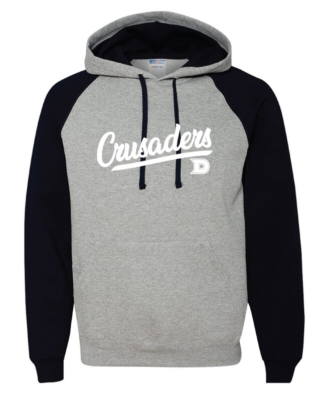 DCC Softball - Script - Raglan Hoodie, Color: Grey / Black