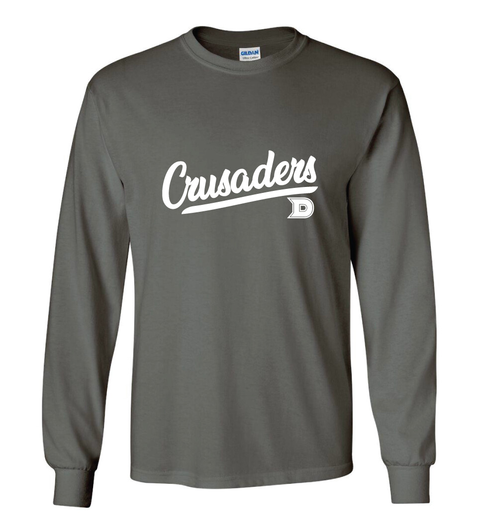 DCC Softball - Script - Long Sleeve, Color: Charcoal