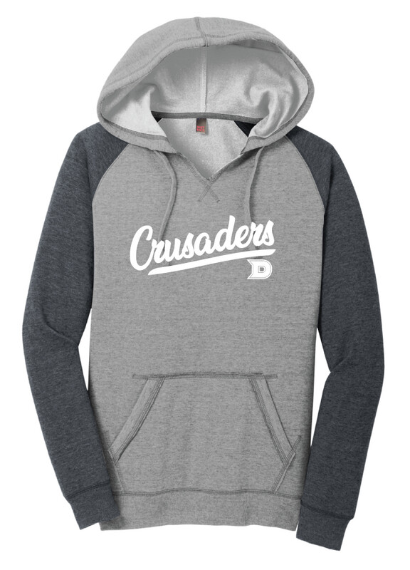 DCC Softball - Script - Lightweight Raglan Hoodie, Color: Heathered Grey