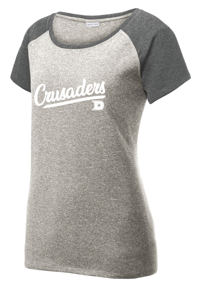 DCC Softball - Script - Heather Scoop Neck, Color: Grey / Graphite