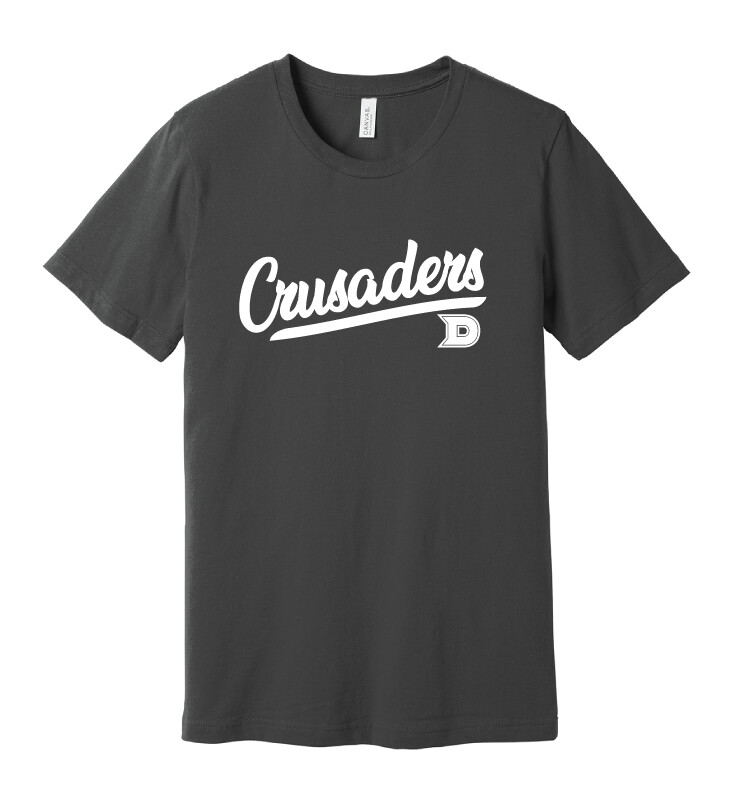 DCC Softball - Script - Bella+Canvas Short Sleeve, Color: Charcoal