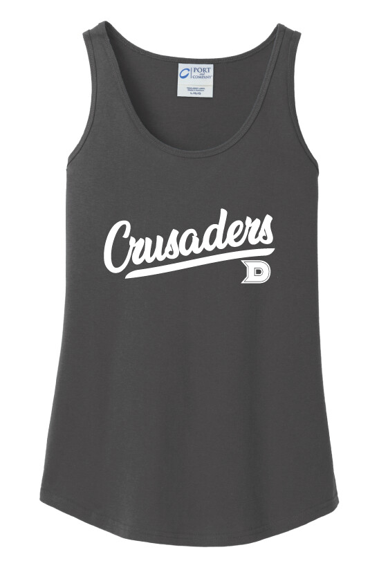 DCC Softball - Script - Cotton Tank, Color: Charcoal