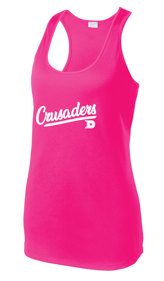 DCC Softball - Script - Dri-Fit Racerback Tank, Color: Hot Pink