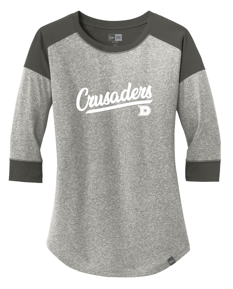DCC Softball - Script - 3/4 Sleeve Baseball Raglan Tee, Color: Graphite / Light Graphite