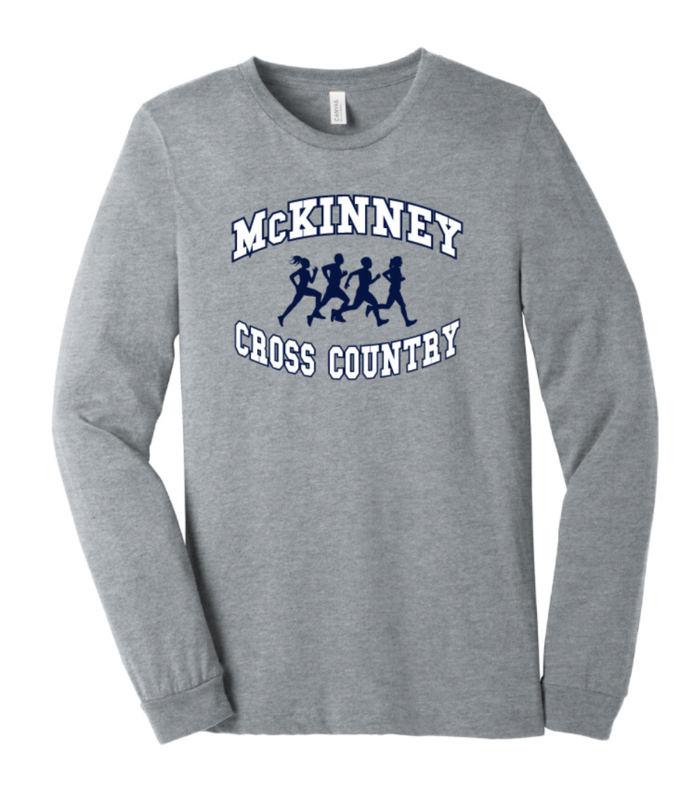 McKinney XC - Runners - Bella+Canvas Long Sleeve, Garment Color: Athletic Heather