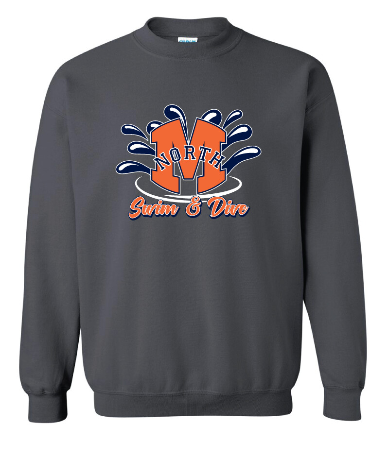 North Swim/Dive - Splash - Crew Sweatshirt, Color: Charcoal
