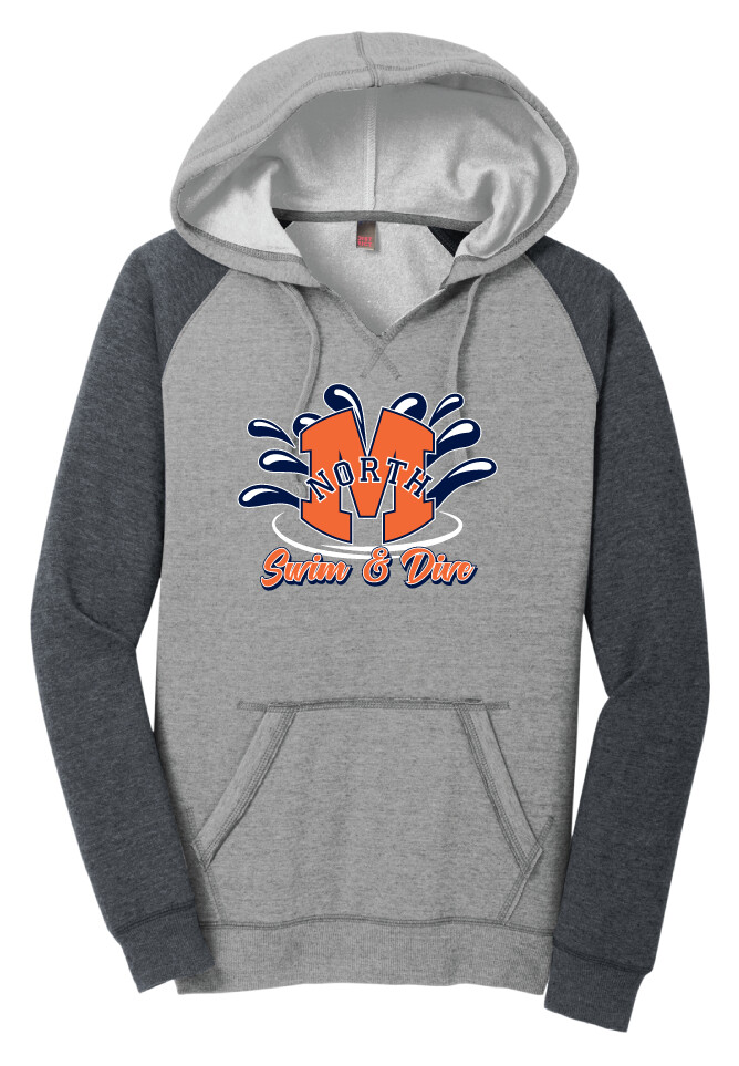North Swim/Dive - Splash - Lightweight Raglan Hoodie, Color: Heathered Grey
