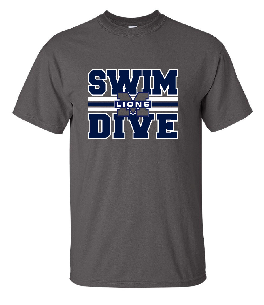 McKinney Swim/Dive - Big Design - Short Sleeve, Color: Charcoal