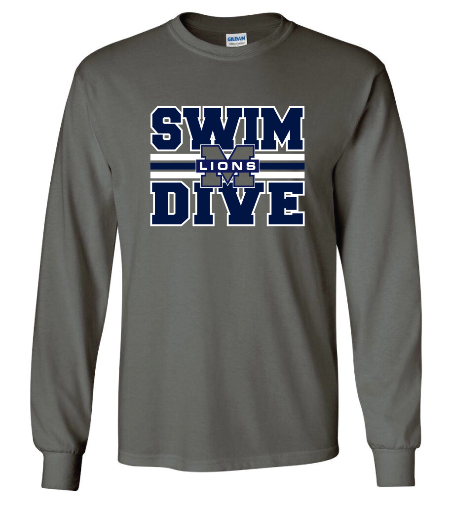 McKinney Swim/Dive - Big Design - Long Sleeve, Color: Charcoal