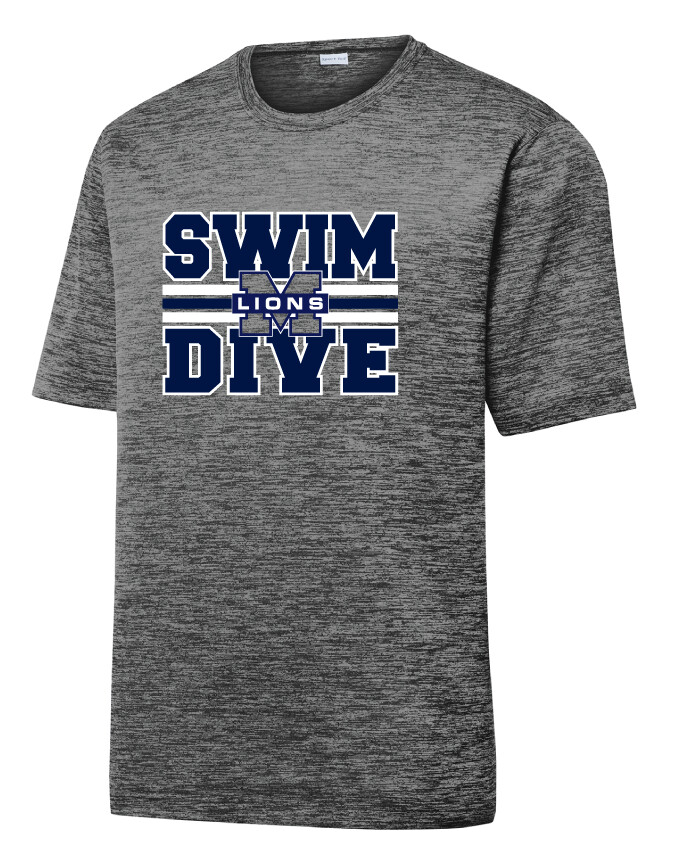 McKinney Swim/Dive - Big Design - Electric Dri-Fit Short Sleeve, Color: Grey Black