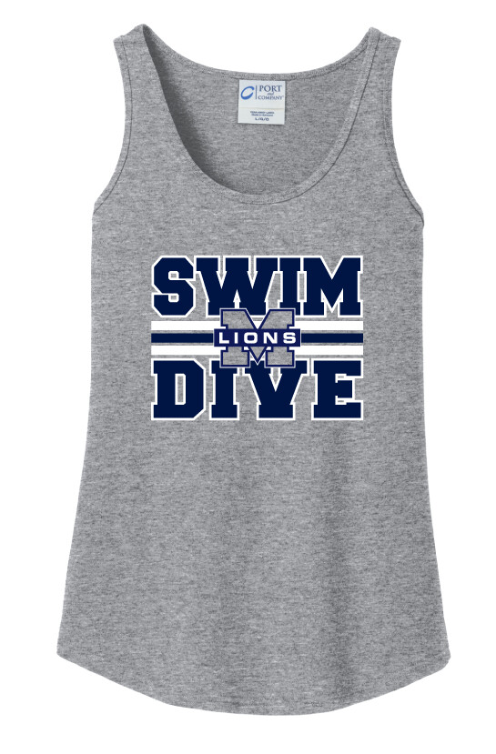 McKinney Swim/Dive - Big Design - Cotton Tank, Color: Grey