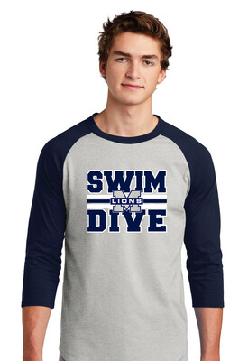 McKinney Swim/Dive - Big Design - Raglan Baseball
