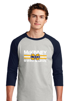 McKinney Swim/Dive - Small Design - Raglan Baseball