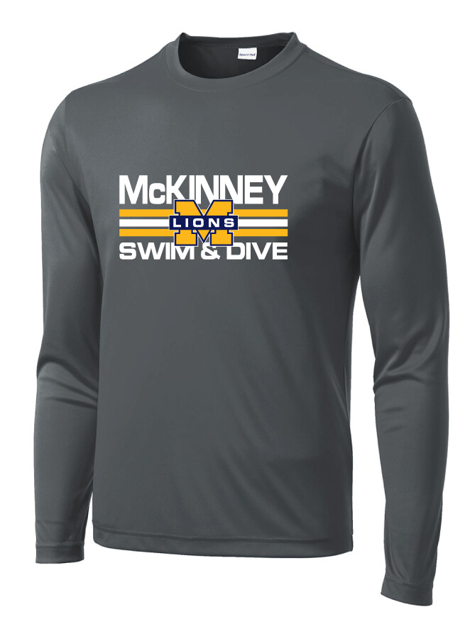 McKinney Swim/Dive - Small Design - Dri-Fit Long Sleeve, Color: Iron Grey