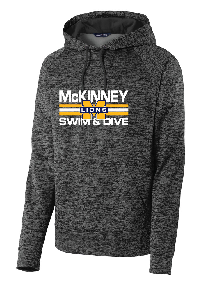 McKinney Swim/Dive - Small Design - Electric Dri-Fit Hoodie, Color: Grey Black