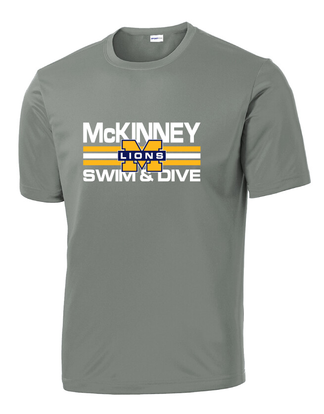 McKinney Swim/Dive - Small Design - Dri-Fit Short Sleeve, Color: Grey Concrete