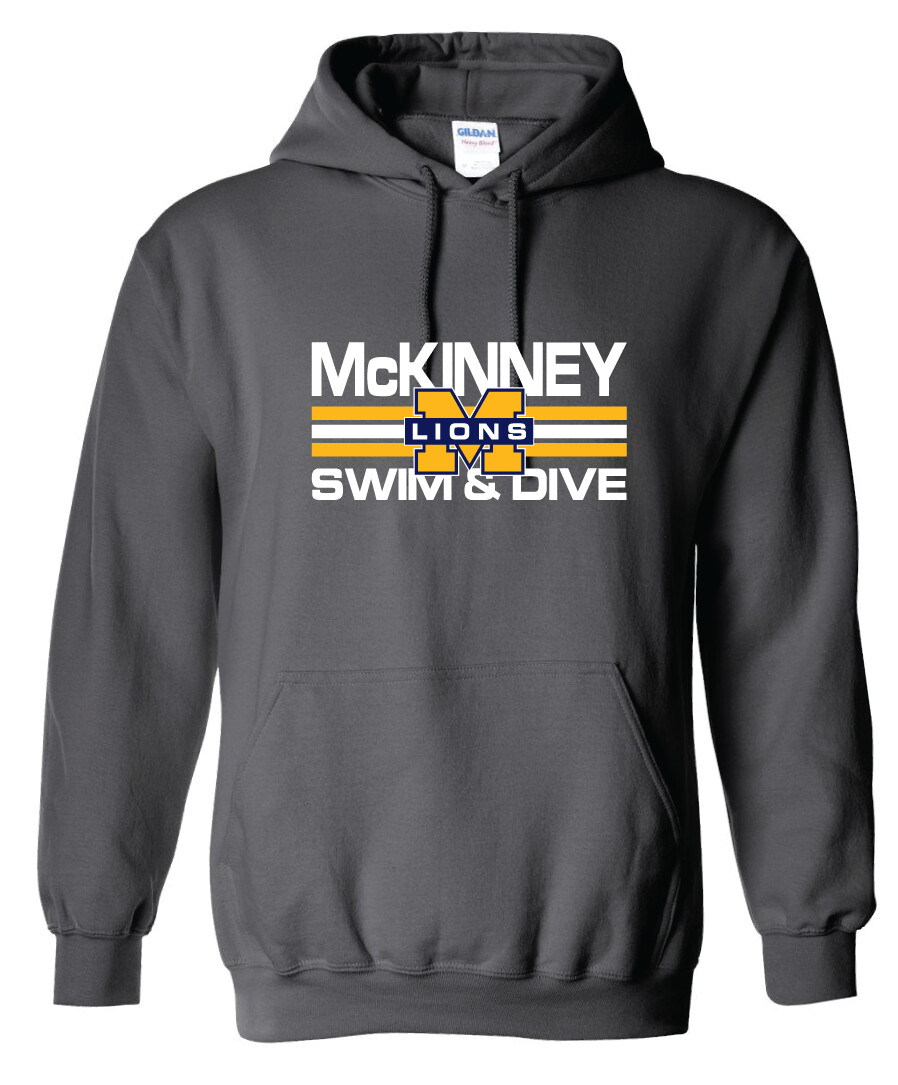 McKinney Swim/Dive - Small Design - Hoodie, Color: Charcoal