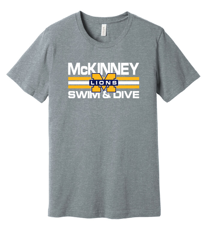 McKinney Swim/Dive - Small Design - Bella+Canvas Short Sleeve, Color: Athletic Heather