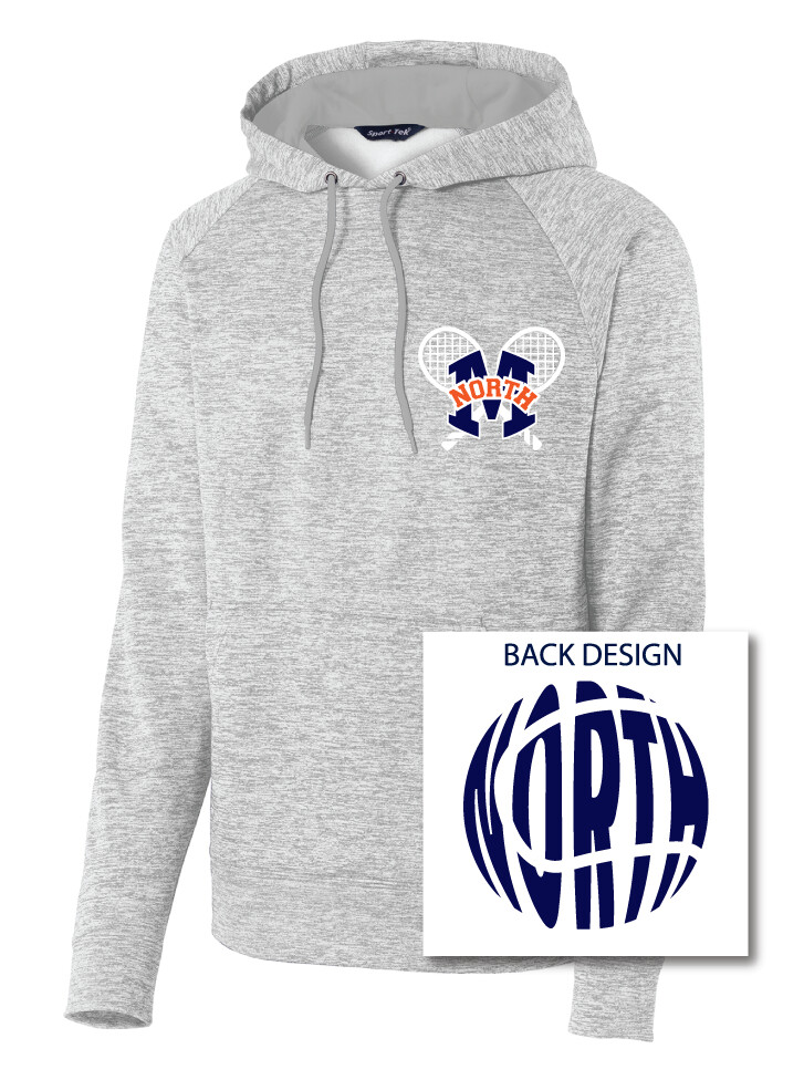 North Tennis - Crossed Rackets - Electric Dri-Fit Hoodie, Color: Silver