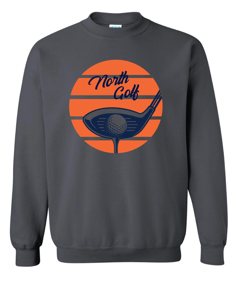 North Golf - Sunrise - Crew Sweatshirt, Color: Charcoal