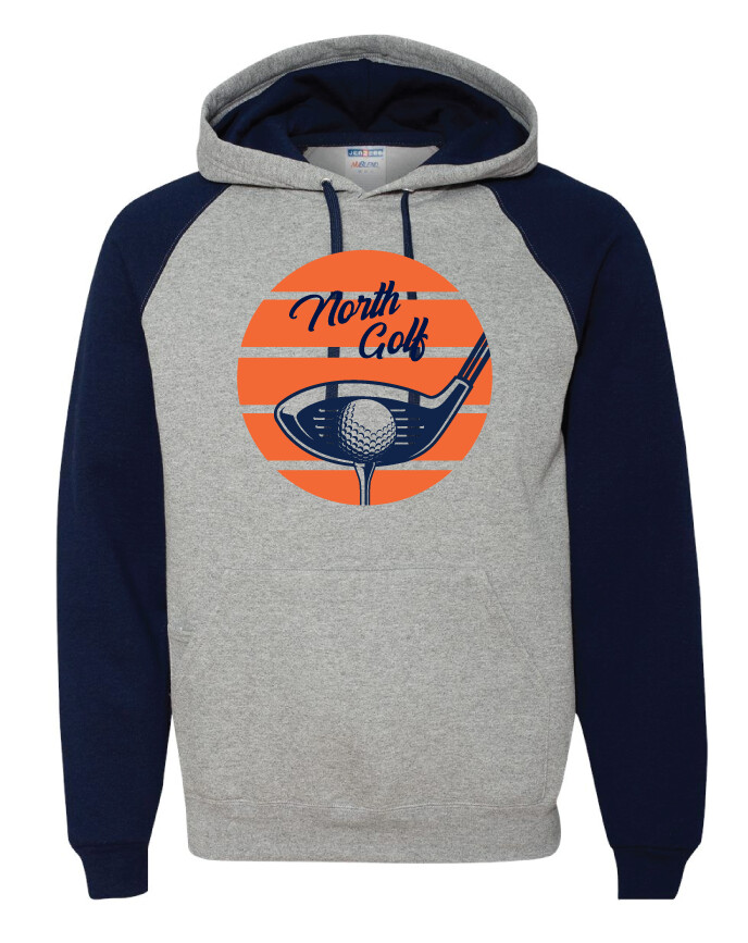 North Golf - Sunrise - Raglan Hoodie, Color: Grey / Navy