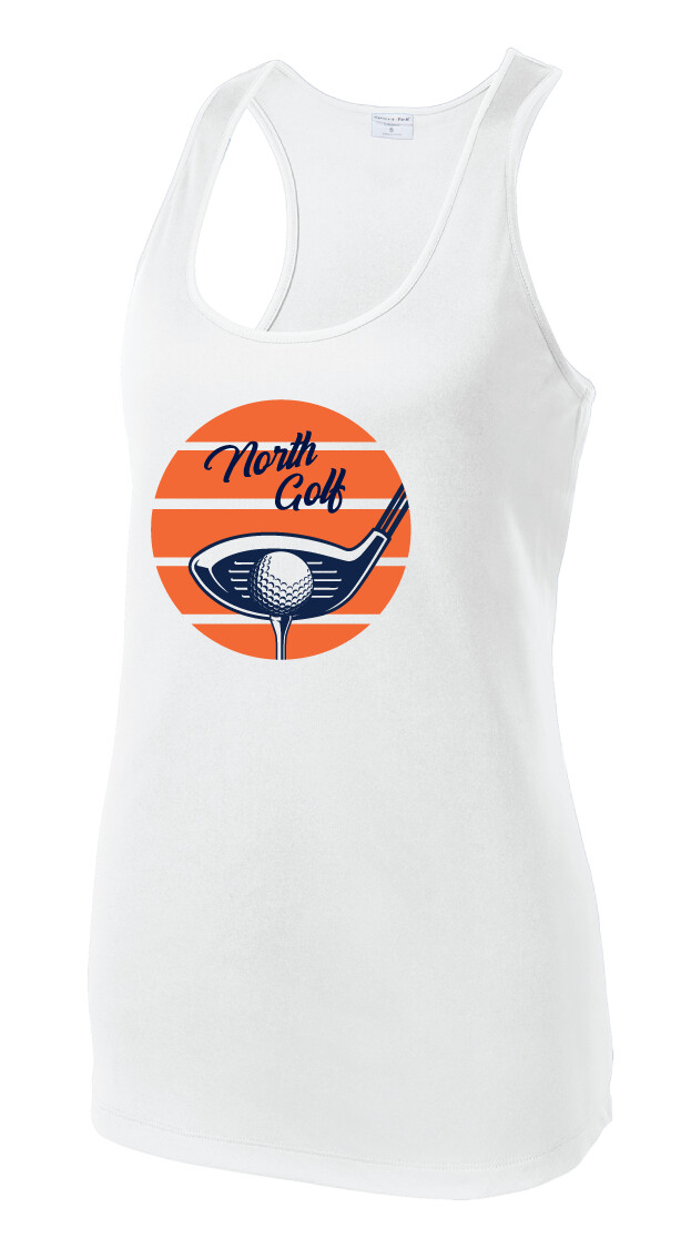 North Golf - Sunrise - Dri-Fit Racerback Tank, Color: White