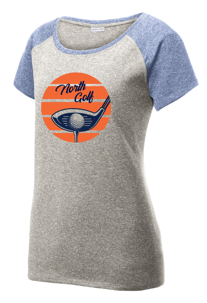North Golf - Sunrise - Heather Scoop Neck, Color: Grey / Navy