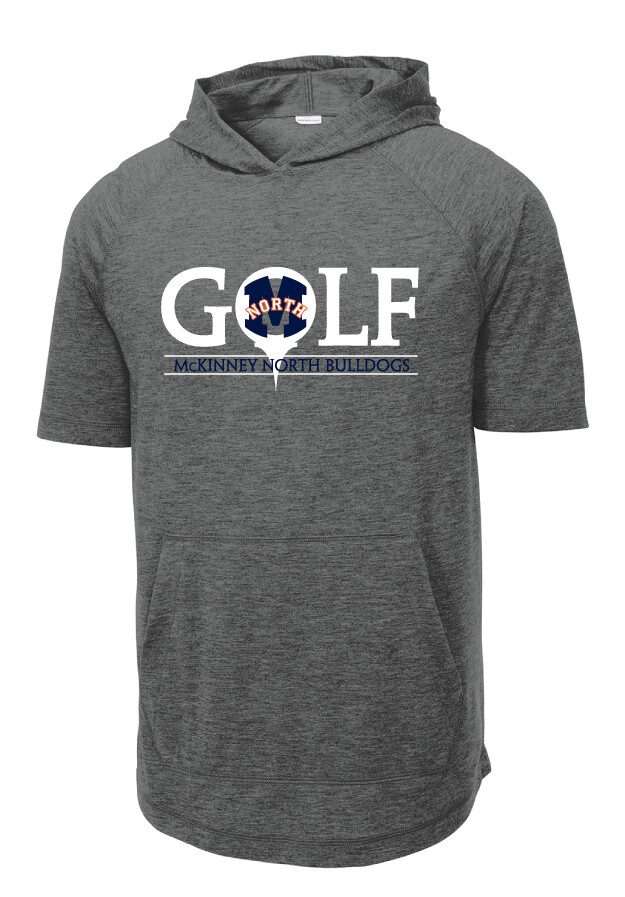 North Golf - M Golf - Short Sleeve Hoodie, Color: Dark Grey Heather