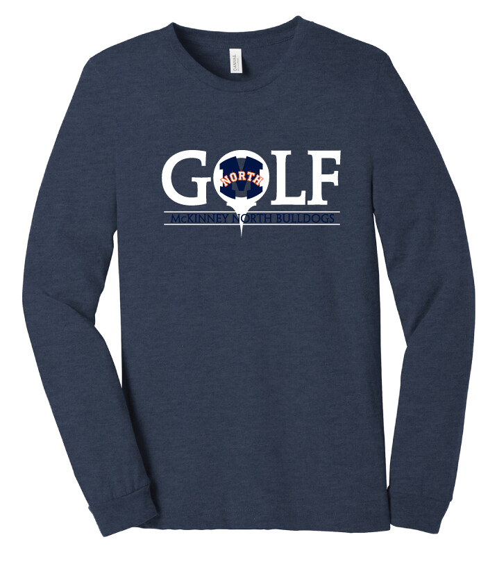 North Golf - M Golf - Bella+Canvas Long Sleeve, Color: Heather Navy