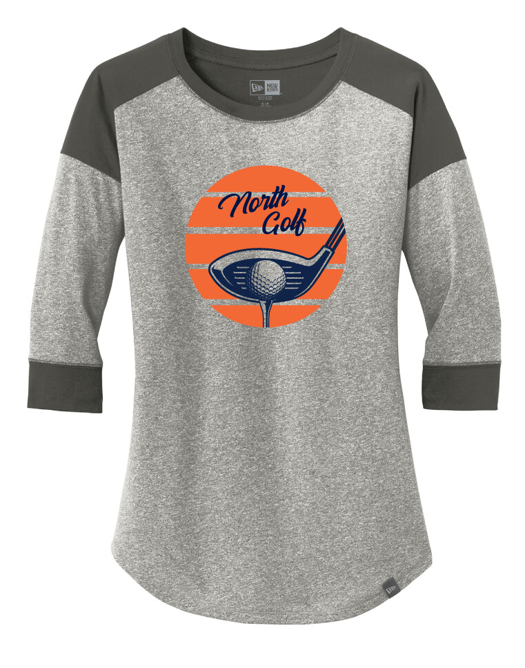 North Golf - Sunrise - 3/4 Sleeve Baseball Raglan Tee, Color: Graphite / Light Graphite