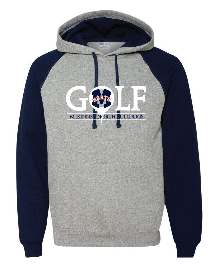 North Golf - M Golf - Raglan Hoodie, Color: Grey / Navy