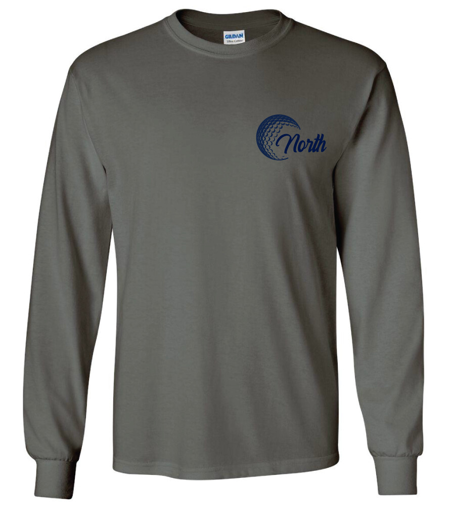 North Golf - Cursive Golf - Long Sleeve, Color: Charcoal