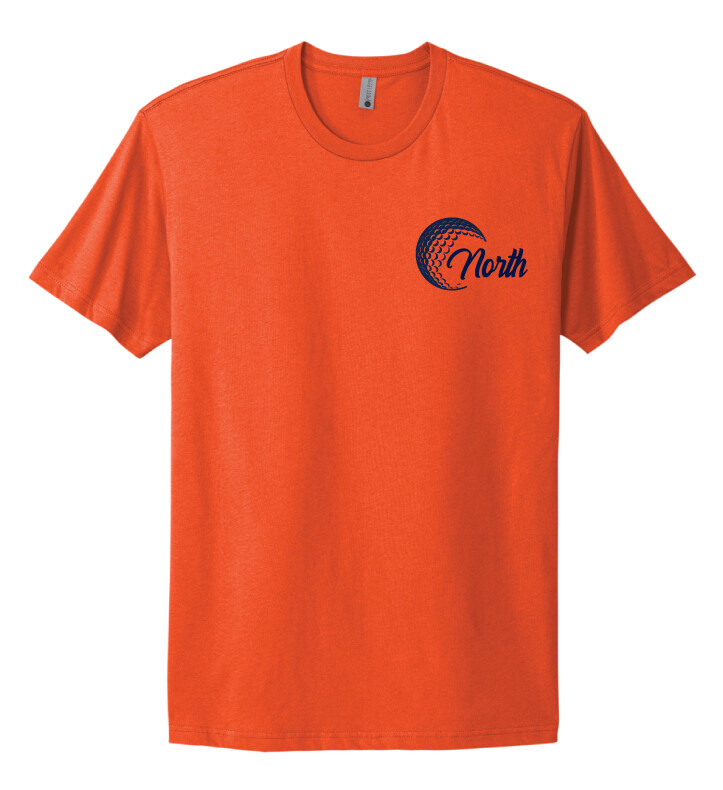 North Golf - Cursive Golf - Next Level Short Sleeve, Color: Classic Orange