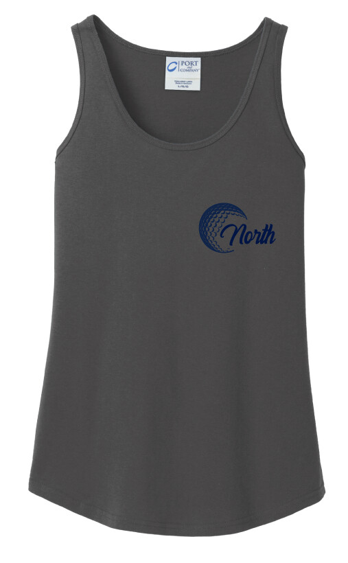 North Golf - Cursive Golf - Cotton Tank, Color: Charcoal