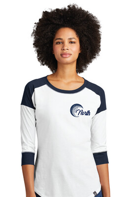 North Golf - Cursive Golf - 3/4 Sleeve Baseball Raglan Tee
