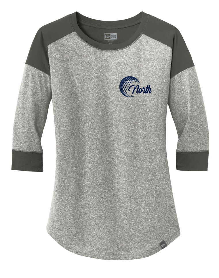 North Golf - Cursive Golf - 3/4 Sleeve Baseball Raglan Tee, Color: Graphite / Light Graphite