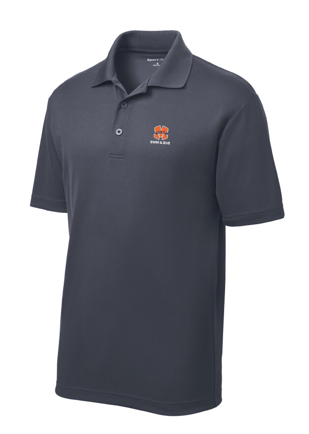 North Swim/Dive - Mens Embroidered Polo, Garment Color: Graphite