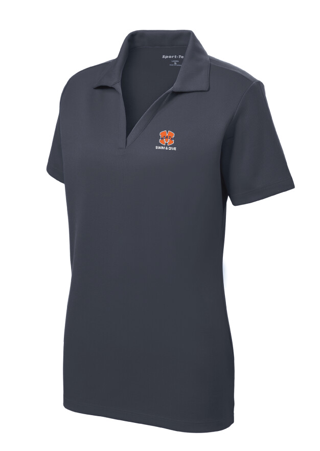 North Swim/Dive - Ladies Embroidered Polo, Garment Color: Graphite